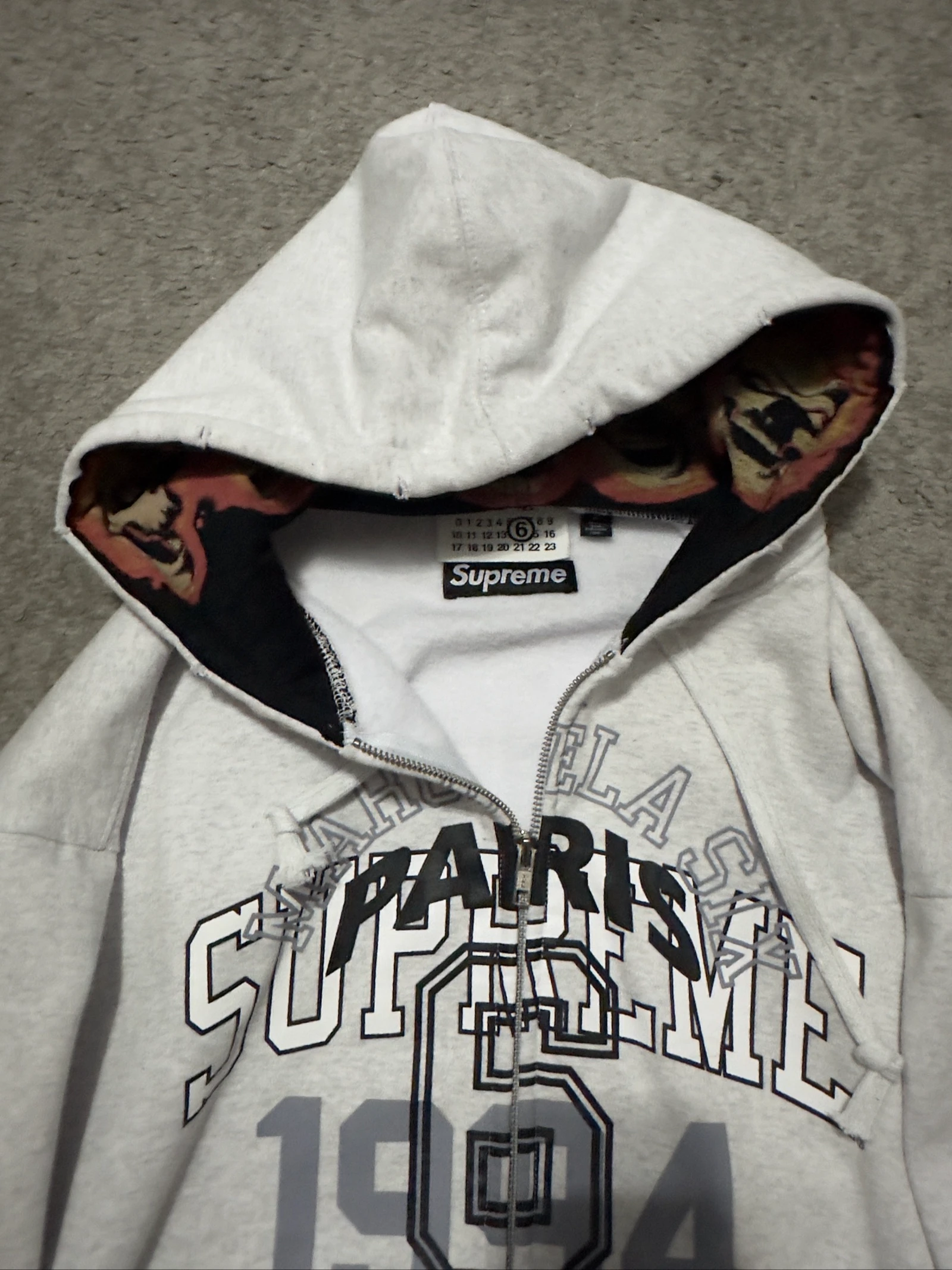 Supreme × MM6 Maison Margiela Sweat à capuche zippé (Gris) – photo 7